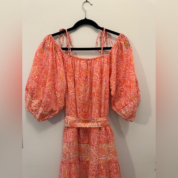 Cleobella Pink/Orange Midi Dress size Medium - Picture 5 of 9